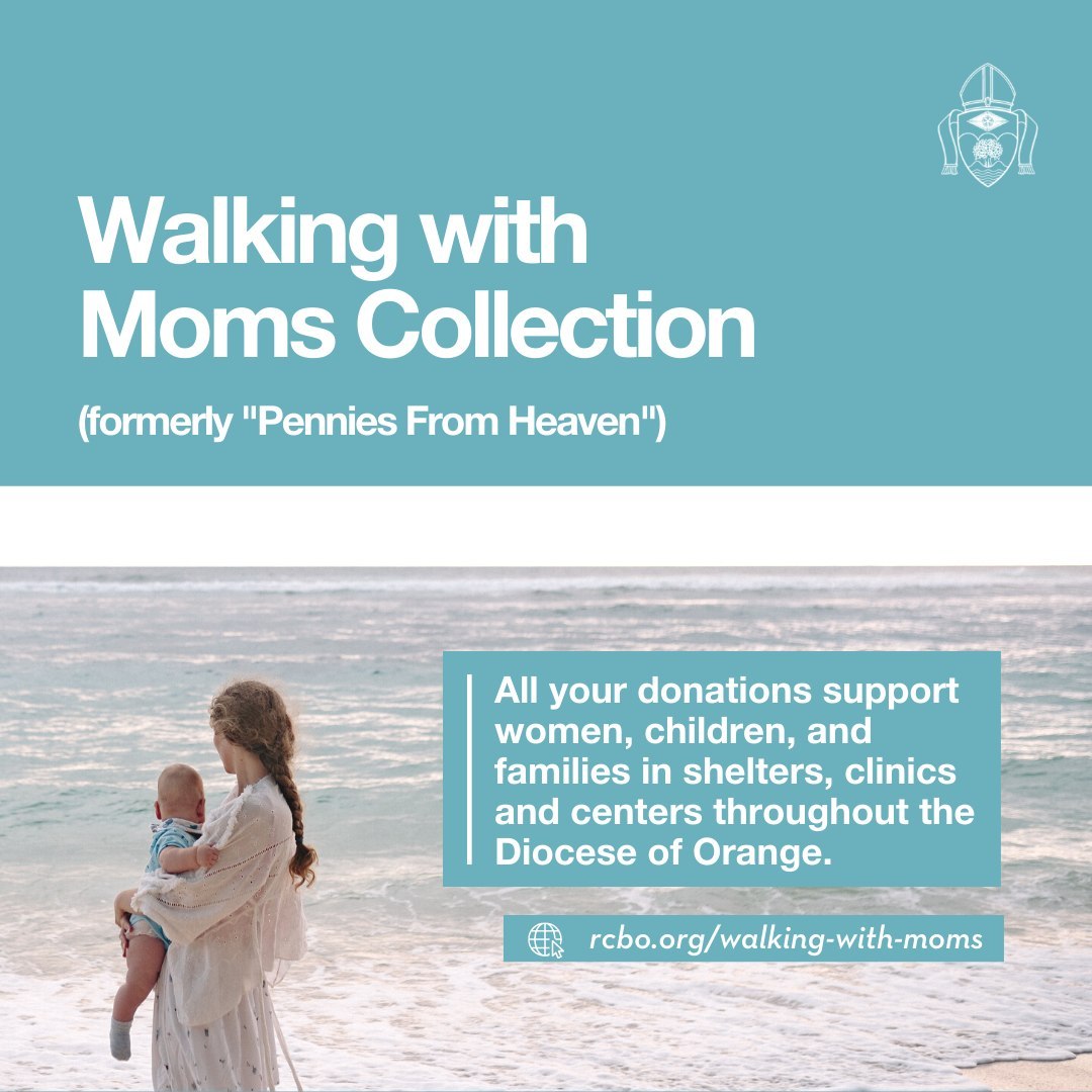 October is the month the Catholic Church celebrates "Respect Life Month" and the Walking with Moms collection, held at most parishes this weekend, is a substantial way you can participate!⁠
⁠
All funds donated to the Walking with Moms Collection support women, children, and families in Orange County. You can learn more about the collection or donate by visiting rcbo.org/walking-with-moms. ⁠
⁠
#RespectLifeMonth