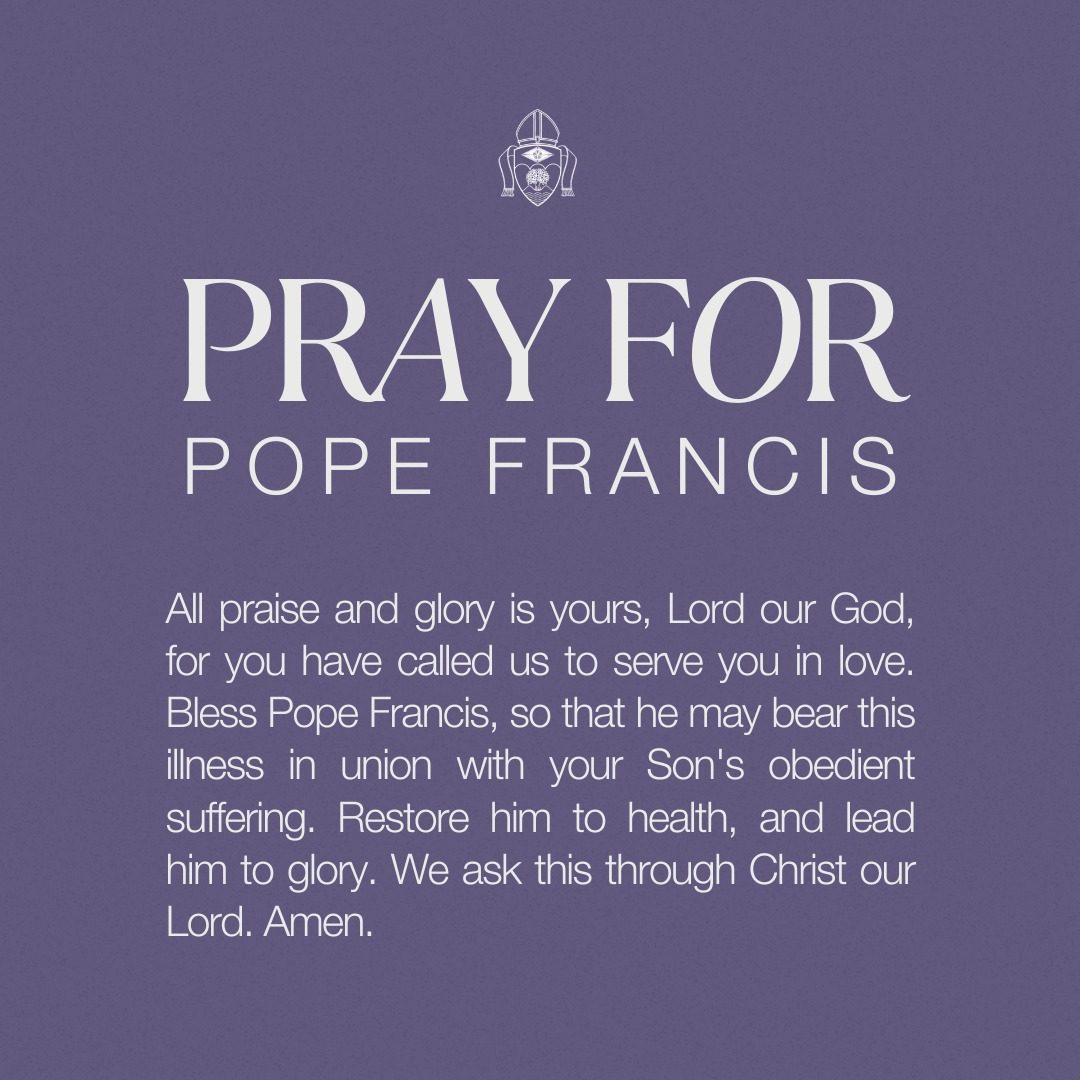 Let's join together in prayer for the Holy Father's healing in light of his recent hospitalization for a respiratory infection.
🙏