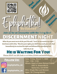 Ephphatha – Discernment Nights for Single Young Adults