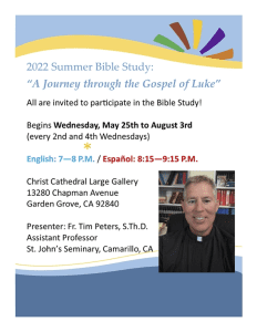 Christ Cathedral 2022 Summer Bible Study: “A Journey through the Gospel of Luke” – Español