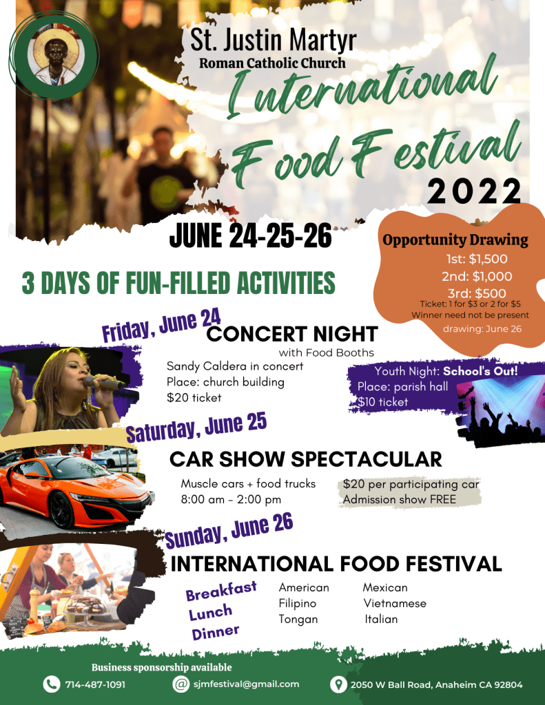 St. Justin Martyr: Sunday International Food Festival