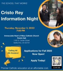 Cristo Rey Orange County High School Information Night
