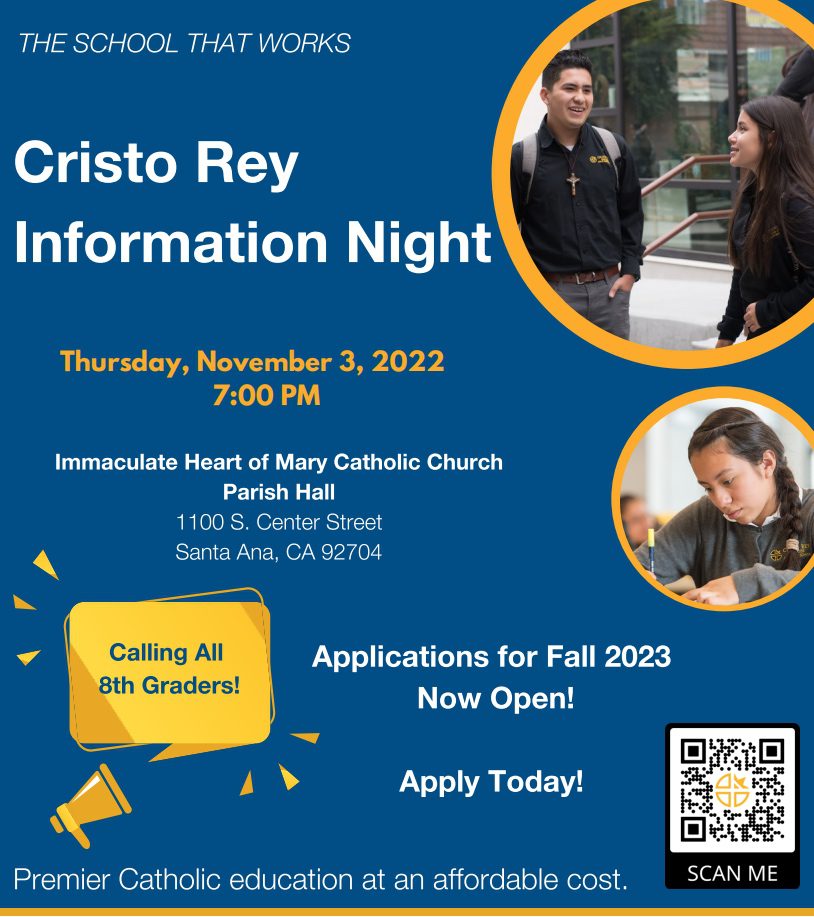 Cristo Rey Orange County High School Information Night