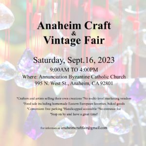 2023 09 16 anaheim craft fair flyer