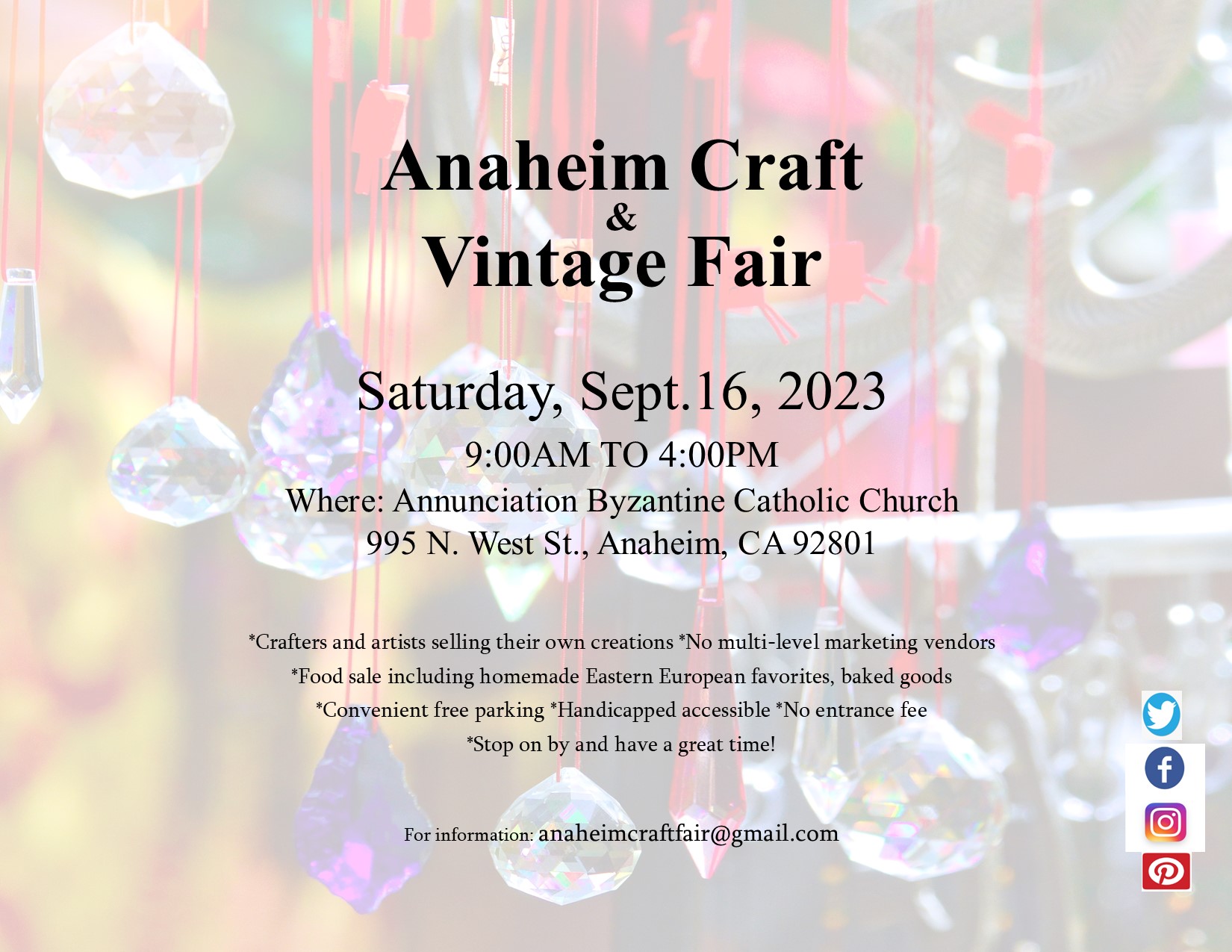 2023 09 16 anaheim craft fair flyer