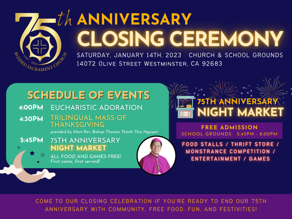 Blessed Sacrament Church 75th Anniversary Closing Ceremony and Night Market