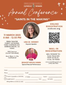 Orange Diocesan Council of Catholic Women Annual Conference: Saints in the Making