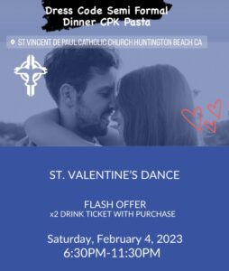 Young Catholic Professionals Orange County: St. Valentine’s Dance Saturday, Feb. 4