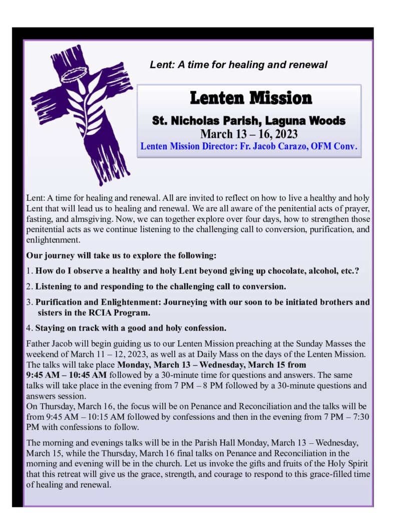 Lenten Mission