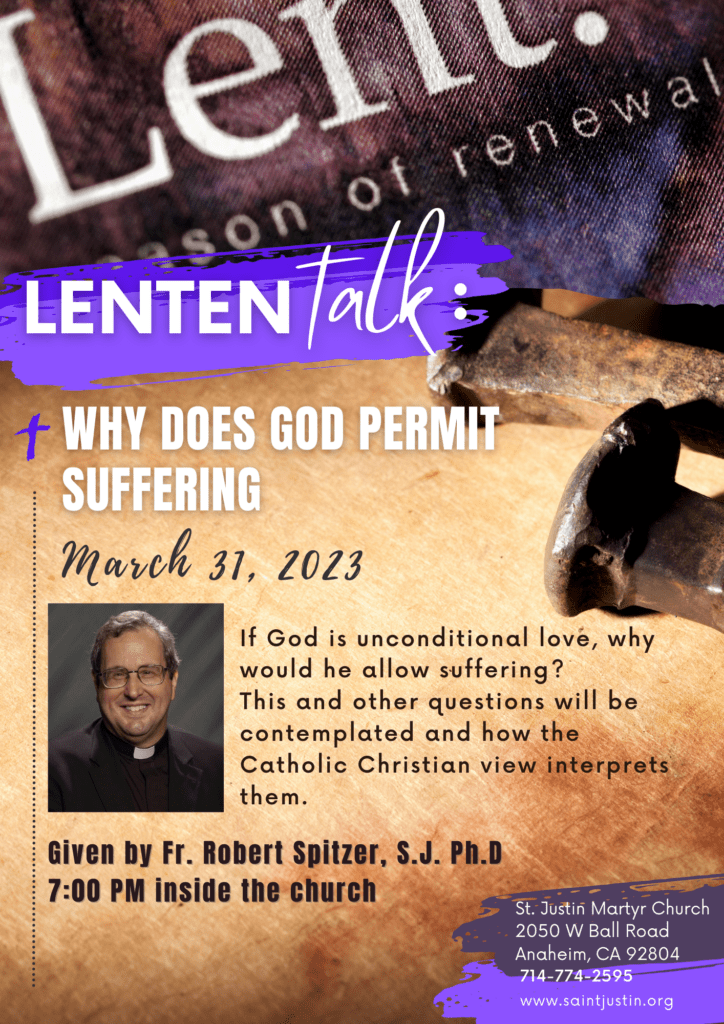 Lenten talk: Why does God permit suffering