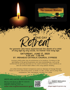 Emmaus Ministry for Grieving Parents – One-Day Retreat – St. Irenaeus