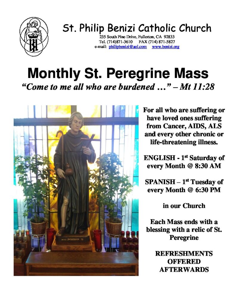 Monthly St. Peregrine Mass