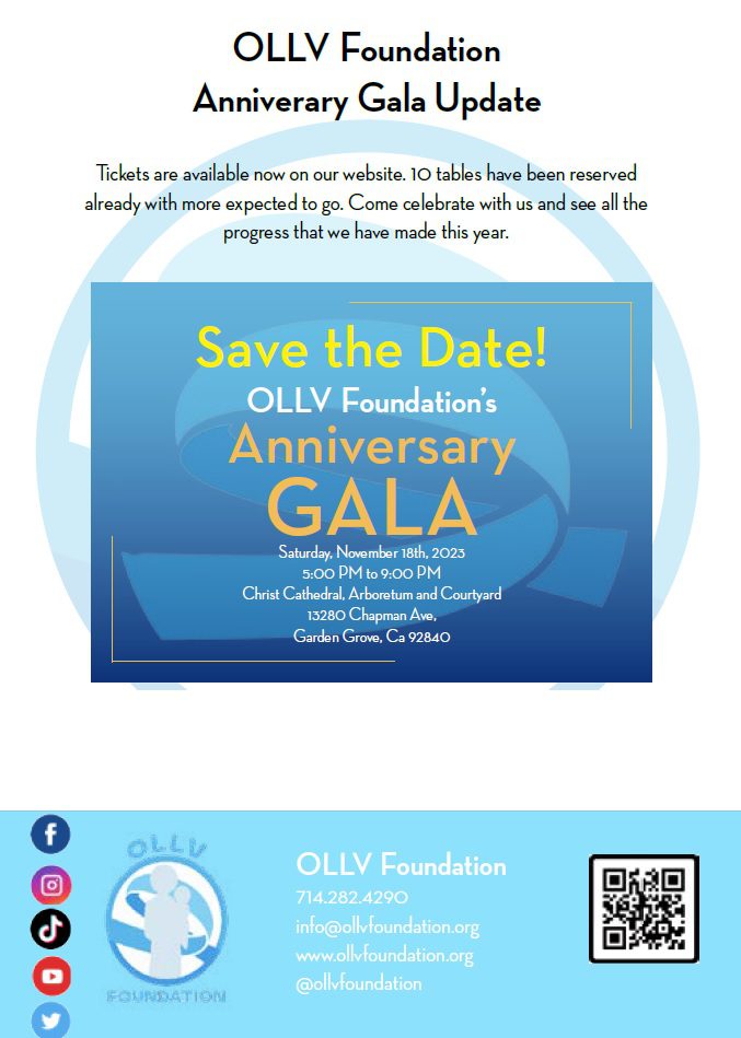 OLLV Foundation Anniversary Gala Update